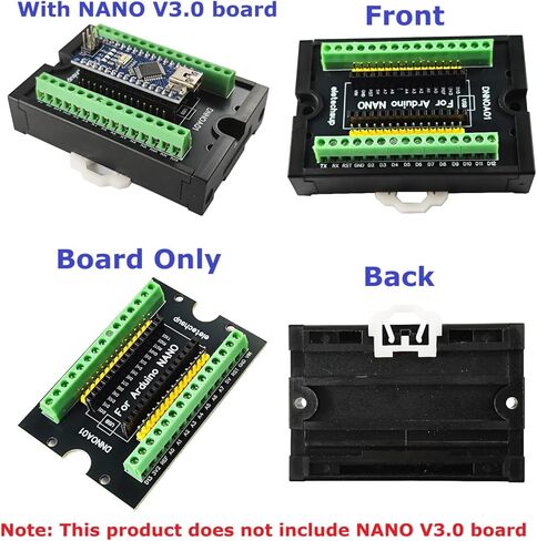 DNNOA01 Nano V3.0 DIN لوحة توسيع السكك الحديدية للمنزل الذكي Arduino PLC - وحدة محول كتلة طرفية فعالة (مع غلاف) in Kuwait