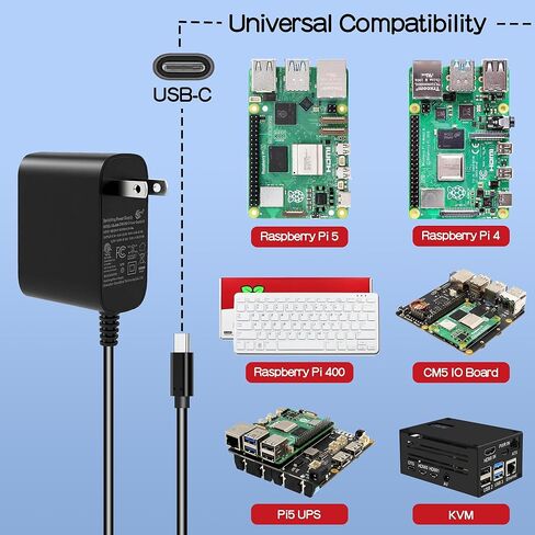 Geekworm X1501 CM5 IO Carrier Board+X1500-C1 Metal Case+GaN PD 27W Power Supply for Raspberry Pi Compute Module 5 Support Dual M.2 NVMe SSD|1GbE + 2.5GbE Ethernet Ports in Kuwait