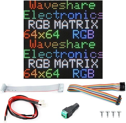 Waveshare RGB Full-Color LED Matrix Panel, 2mm Pitch, 64 × 64 Pixels, Adjustable Brightness, GOB Version in Kuwait