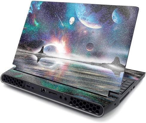 MightySkins Glossy Glitter Skin for Alienware Area-51M 17" (2019) - Space Horizon | Protective, Durable High-Gloss Glitter Finish | Easy to Apply, Remove, and Change Styles | Made in The USA in Kuwait