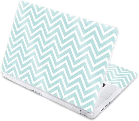 MightySkins Glossy Glitter Skin for Acer Chromebook 15 15.6" (2017) - Aqua Chevron | Protective, Durable High-Gloss Glitter Finish | Easy to Apply, Remove, and Change Styles | Made in The USA in Kuwait