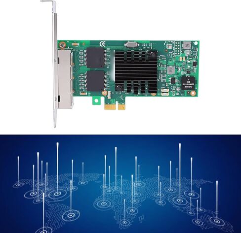 بطاقة شبكة CUIFATI PCI Express، تدعم شريحة 350AM4 4 منافذ RJ45 1 جيجابت PCIE 2.1 X1 محول شبكة مع أقواس منخفضة المستوى، للتطبيقات الصناعية للكمبيوتر المكتبي الخادم in Kuwait