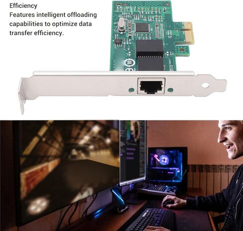 GOWENIC Gigabit Ethernet PCIe Network Card, 210AT Controller with RJ45 Port for 10 100 1000 Mbps, Plug and Play with Low Latency, High Stability for SUSE Freebsd in Kuwait