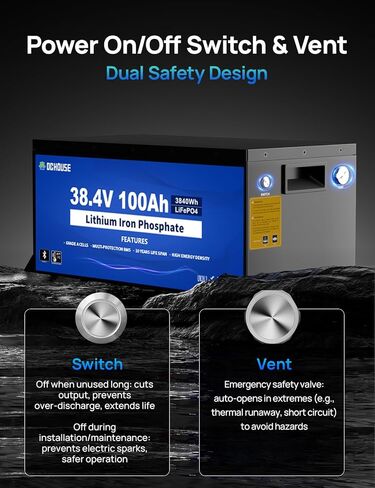 DC House 36V 100ah Pro Metal Case Battery Lithium Golf Cart ، بطارية LifePo4 مع شاحن 36V 25A ، تطبيق Bluetooth Mobile & LCD ، 200A BMS ، ذروة Current 670A in Kuwait