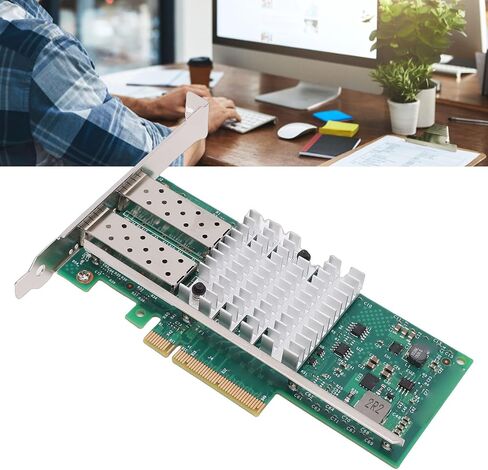 بطاقة شبكة GOWENIC PCIe X8 سعة 10 جيجابايت، محول SFP مزدوج + منافذ إيثرنت من الألياف الضوئية مع دعم شريحة 82599، لـ VMware ESXi in Kuwait