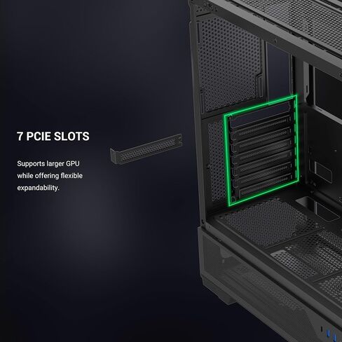 SAMA S41 Mid Tower PC Case - High Airflow ATX PC Gaming Case Mesh Front Panel & Tempered Glass Side Panel, 4×120mm ARGB PWM Fans with Fan Hub, USB Type-C, Back-Connect Ready, 360mm AIO Support - Black in Kuwait