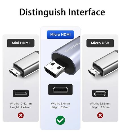 4K Micro HDMI to HDMI Cable 6FT, 4K@60Hz HDR High Speed HDMI Cord, Nylon Braided Compatible with GoPro Hero, Raspberry Pi 5/4, DSLR Camera, Laptop to TV in Kuwait