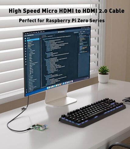 4K Micro HDMI to HDMI Cable 6FT, 4K@60Hz HDR High Speed HDMI Cord, Nylon Braided Compatible with GoPro Hero, Raspberry Pi 5/4, DSLR Camera, Laptop to TV in Kuwait