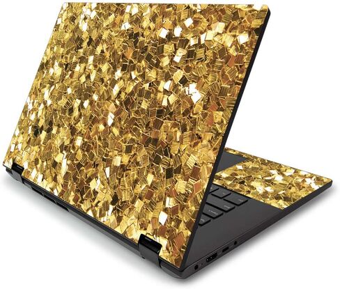MightySkins Skin لجهاز Lenovo Flex 15 "(2019) - رقائق ذهبية | غطاء ملتف من الفينيل واقٍ ومتين وفريد ​​من نوعه | سهل التطبيق والإزالة وتغيير الأنماط | صنع في الولايات المتحدة الأمريكية in Kuwait