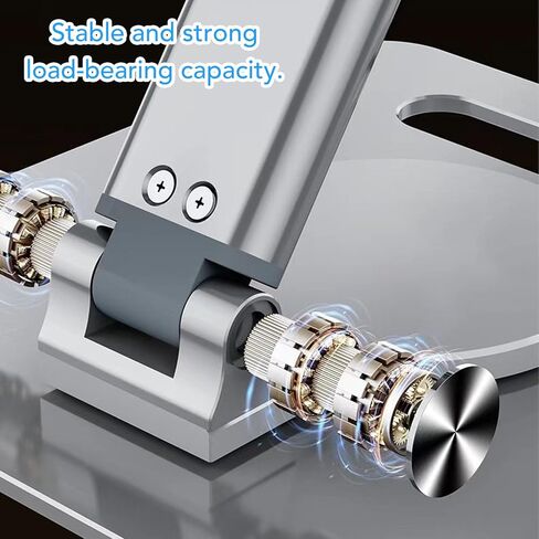 Naroote Aluminum Alloy Tablet Stand, Adjustable Foldable Rotating 360 Degree with Anti Slip Base, Ideal for Live Streaming Drawing Desktop Phone Tablet Holder (Silver) in Saudi Arabia