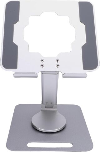 Naroote Aluminum Alloy Tablet Stand, Adjustable Foldable Rotating 360 Degree with Anti Slip Base, Ideal for Live Streaming Drawing Desktop Phone Tablet Holder (Silver) in Saudi Arabia