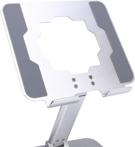 Naroote Aluminum Alloy Tablet Stand, Adjustable Foldable Rotating 360 Degree with Anti Slip Base, Ideal for Live Streaming Drawing Desktop Phone Tablet Holder (Silver) in Saudi Arabia