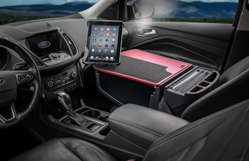مكتب السيارة GripMaster بكفاءة AutoExec لمحطة عمل سيارتك ومكتبك المحمول، باللون الأحمر الصودا، مع عاكس طاقة بقدرة 400 واط وحامل للكمبيوتر اللوحي in Kuwait
