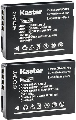 Kastar 2-Pack DMW-BCG10 استبدال بطارية باناسونيك DMW-BCG10 DMW-BCG10E DMW-BCG10GK DMW-BCG10PP، شاحن باناسونيك DE-A65 DE-A66 in Kuwait