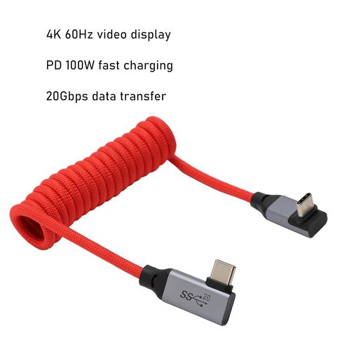 USB-C Right Angle Cable, USB Type-C Data Power Video Recording for Canon R5C Sony A1ii ZCAM Blackmagic Camera Samsung External SSD, iPhone 16/17, Monitor, 20Gbps 100W 4K 60p in Kuwait