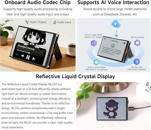 ESP32-S3 لوحة تطوير RLCD مقاس 4.2 بوصة، 300 × 400، شاشة تشبه الورق الإلكتروني، تدعم شبكة Wi-Fi وBLE، والتفاعل الصوتي AI، ومراقبة درجة الحرارة والرطوبة، والأجهزة الذكية ذاتية الصنع، وما إلى ذلك (بدون بطارية) in Kuwait