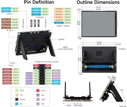 ESP32-S3 لوحة تطوير RLCD مقاس 4.2 بوصة، 300 × 400، شاشة تشبه الورق الإلكتروني، تدعم شبكة Wi-Fi وBLE، والتفاعل الصوتي AI، ومراقبة درجة الحرارة والرطوبة، والأجهزة الذكية ذاتية الصنع، وما إلى ذلك (بدون بطارية) in Kuwait