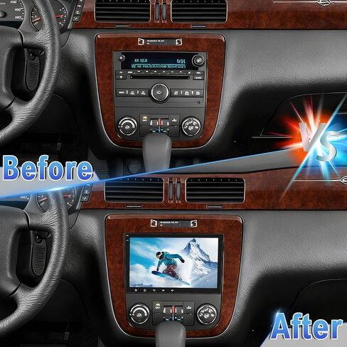 Android 14 Double Din Car Stereo Upgrade Radio for Chevy Impala 2006-2013, 2G+32G 8" Touchscreen w/Wireless Carplay Android Auto GPS WiFi Bluetooth RDS DSP SWC Mirrorlink in Kuwait