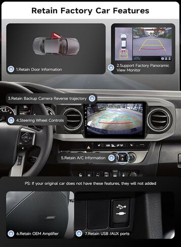 وحدة رأس Roadanvi X14 6G+128G لسيارة Toyota Tacoma 2016-2022 اللاسلكية Apple Carplay & Android Auto، شاشة ستيريو سيارة تعمل باللمس 10.2 بوصة، بلوتوث 5.2 ملاحة GPS، 4G LTE، 5G WiFi، راديو DTS in Kuwait