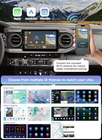وحدة رأس Roadanvi X14 6G+128G لسيارة Toyota Tacoma 2016-2022 اللاسلكية Apple Carplay & Android Auto، شاشة ستيريو سيارة تعمل باللمس 10.2 بوصة، بلوتوث 5.2 ملاحة GPS، 4G LTE، 5G WiFi، راديو DTS in Kuwait