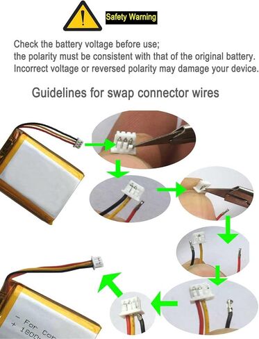 AOLIKES 18650 2s1p 2600mAh 7.4v Rechargeable Lithium-ion Battery with Jst PH2.0/2P Connector Plug Wires w/BMS/Support Fast Charging in Kuwait