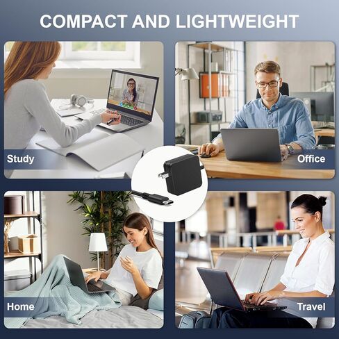 شاحن كمبيوتر محمول USB C بقدرة 65 وات متوافق مع جهاز الكمبيوتر المحمول Acer Aspire Go 15 AI Ready AG15-32P-39R2، 15 AG15-42P AG15-72P، Aspire 14 16 A14-52M A16-71M، Swift 14 16، Go 14 15 16 محول تيار متردد سلك إمداد الطاقة in Kuwait
