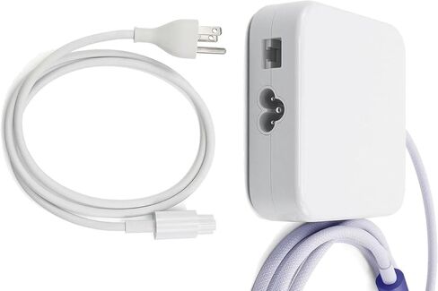 Power Adapter for iMac 24-Inch M1, M3, M4, 143W, with Ethernet Cable and Power Cord (Orange) in Kuwait