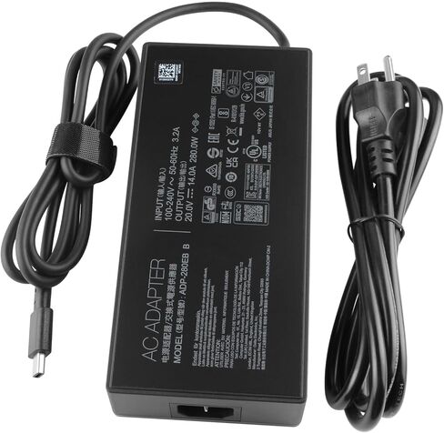 20 فولت 14A 280 واط مستطيل Conn شاحن ل Asus ROG Strix G16 G18 (2025) G815LM G815JMR G815LR G815LP G815JPR G615LM G615LM G615JMR G615LR G615JPR ADP-280EB B in Kuwait