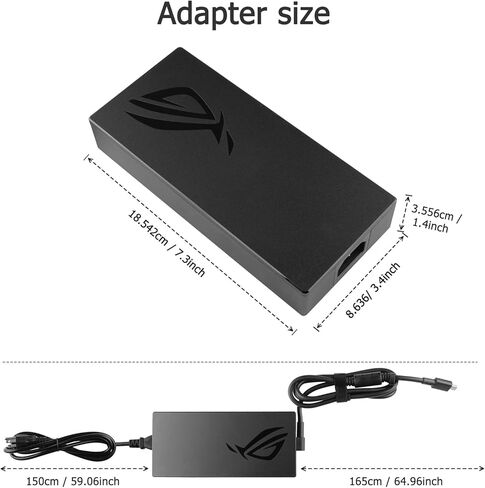 20 فولت 14A 280 واط مستطيل Conn شاحن ل Asus ROG Strix G16 G18 (2025) G815LM G815JMR G815LR G815LP G815JPR G615LM G615LM G615JMR G615LR G615JPR ADP-280EB B in Kuwait