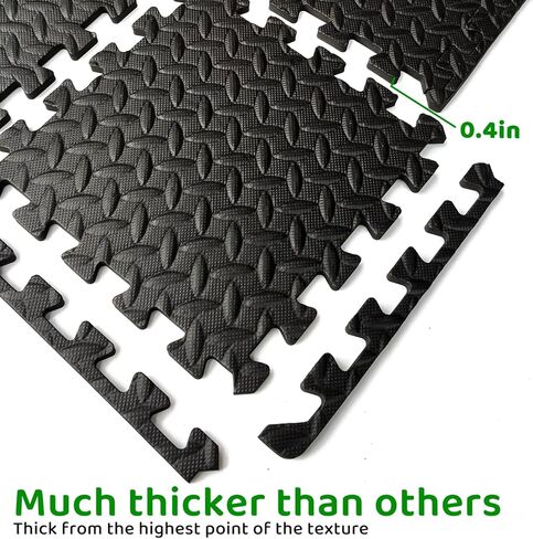 3x6 Feet Interlocking Foam Floor Mats (18-Pack) - 0.47"（12mm Thick Gym Mats for Home Workouts, Exercise & Play - Puzzle Tiles for Home Gym, Yoga, Kids Area. in Saudi Arabia