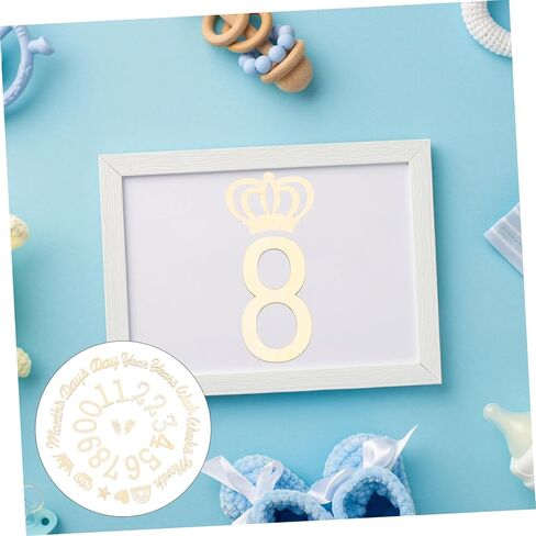 PRETYZOOM Monthly Cards Wooden Set Baby Photography Props 28 Pieces Baby Growth Signs for and Announcements in Kuwait