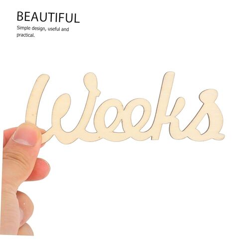 PRETYZOOM Monthly Cards Wooden Set Baby Photography Props 28 Pieces Baby Growth Signs for and Announcements in Kuwait