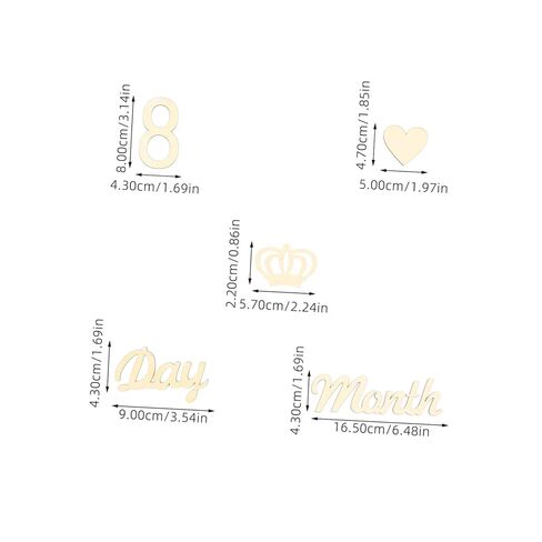 PRETYZOOM Monthly Cards Wooden Set Baby Photography Props 28 Pieces Baby Growth Signs for and Announcements in Kuwait