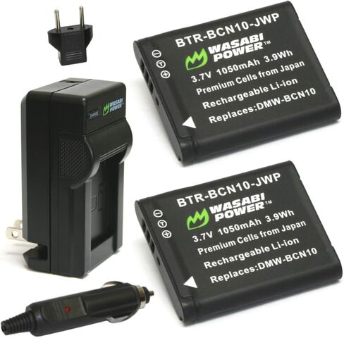 بطارية طاقة واسابي (عبوتان) وشاحن لباناسونيك DMW-BCN10 وباناسونيك لوميكس DMC-LF1 in Kuwait