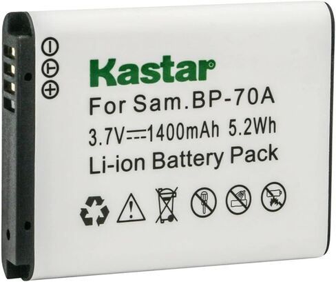 بطارية Kastar BP-70A قطعة واحدة بديلة لبطارية سامسونج BP-70A BP70A، سامسونج WB50F، WB51F، WB52F، WP10، AQ100، DV50، DV90، DV100، DV101، DV150F، ES30، ES65، ES67، ES70، ES71، كاميرا ES73، ES74 in Kuwait