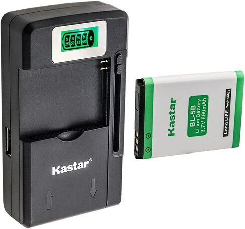 بطارية Kastar BL-5B وشاحن LCD ذكي بديل لـ Jazz Pose Rii i8، Tecsun Q3 (برتقالي) مشغل ومسجل راديو FM MP3، Praktica DMMC 10، Topblue V2.0 Bluetooth TB-521 in Kuwait