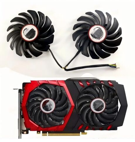 مناسبة لـ MSI GTX1050 1050ti Red Dragon Gaming X مروحة تبريد بطاقة الرسومات PLD09210S12HH in Kuwait