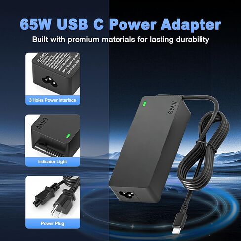 شاحن USB من النوع C بقدرة 65 وات متوافق مع الكمبيوتر المحمول Acemagic AX16 AX15 المتوافق مع Nimo N171 N171S N151 N152 N153 N154 N151S 17.3 بوصة 15.6 بوصة سلك إمداد الطاقة للكمبيوتر المحمول in Kuwait