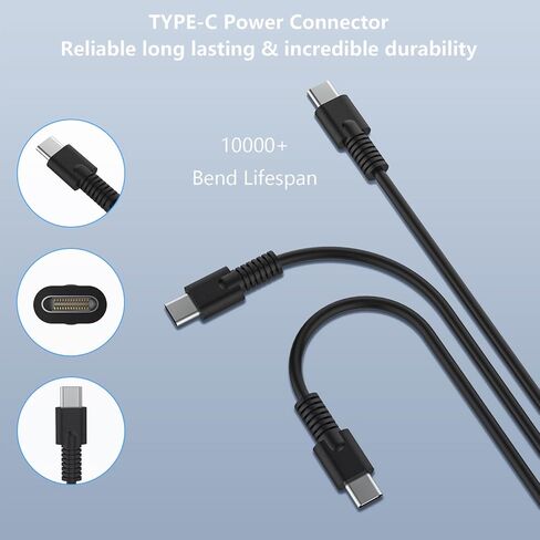 65W 45W USB C Laptop Charger Compatible with HP Probook 440 640, EliteBook 850 G8, Spectre X360 13 & Envy Chromebook Type C Fast Charging Power AC Adapter in Kuwait