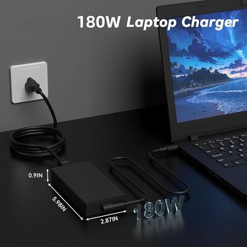 180W Rectangle Conn Charger Compatible with ASUS ROG Zephyrus G14 2025 AI Gaming Laptop V16 V3607 GA403UU GA403UV GA403UI OLED ADP-180TB K Power Supply AC Adapter in Kuwait