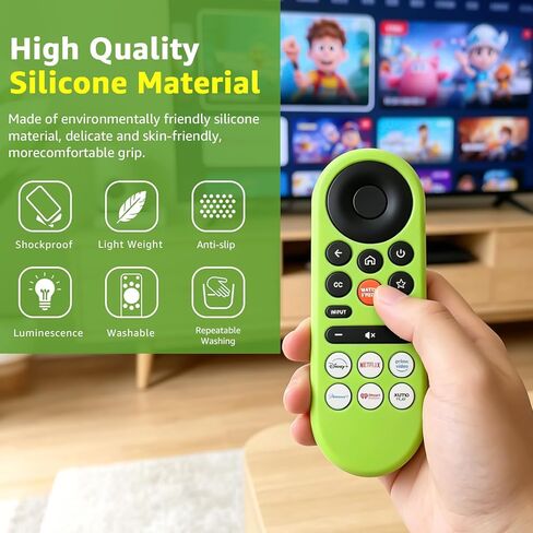 [عبوتان] غطاء جهاز تحكم عن بعد متسلق متوافق مع جهاز التحكم عن بعد Vizio Onn XRT281 XRT181 XRT28X، حافظة واقية ناعمة للتلفزيون الذكي HD FHD VIZIO، يتوهج في الظلام، يتضمن حبل قصير، أخضر وأزرق in Kuwait
