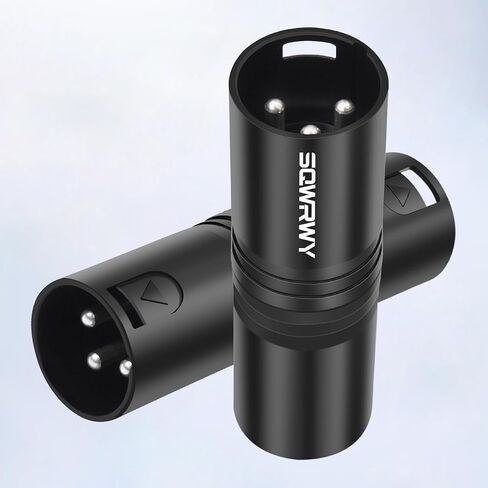 2-Pack 3Pin XLR Male to Male Adapter, Zinc Alloy Shell Balanced Audio Coupler, Secure Lock for Microphone & Cable Connection, Professional 3-Pin Connector in Kuwait