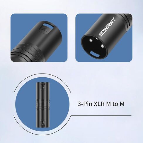 2-Pack 3Pin XLR Male to Male Adapter, Zinc Alloy Shell Balanced Audio Coupler, Secure Lock for Microphone & Cable Connection, Professional 3-Pin Connector in Kuwait