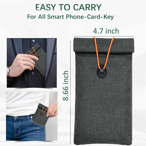 Faraday Bags for Phones and Key Fobs, 2-Pack Go Dark Bags with RFID/NFC/GPS/WiFi/Cell Protection, Anti-Tracking Privacy Pouch for Car Keyless Entry – Large Signal Blocking Pouch Fits All Smartphones in Kuwait