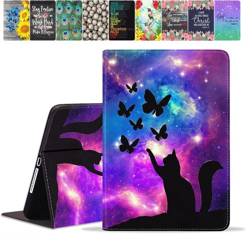 حافظة لجهاز iPad (A16) الجيل الحادي عشر 11 بوصة 2025 / iPad الجيل العاشر 10.9 بوصة 2022، غطاء حامل من جلد البولي يوريثان الفاخر مع خاصية النوم التلقائي الذكي، العلم الأمريكي والصليب in Kuwait