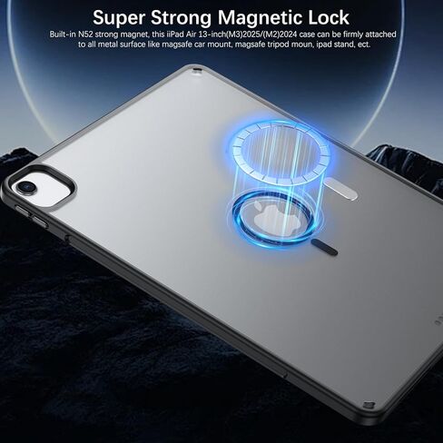 BENTOBEN Magnetic for iPad Air 13 Inch Case M3 2025 & M2 2024, Translucent Matte Case for iPad Air 13 M3 M2, Slim Soft TPU with Pencil Holder Protective Tablet Cover for iPadAir 13 inch M3/M2, Black in Kuwait