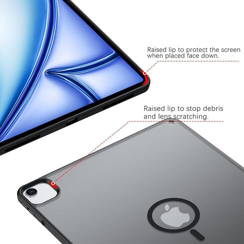 BENTOBEN Magnetic for iPad Air 13 Inch Case M3 2025 & M2 2024, Translucent Matte Case for iPad Air 13 M3 M2, Slim Soft TPU with Pencil Holder Protective Tablet Cover for iPadAir 13 inch M3/M2, Black in Kuwait