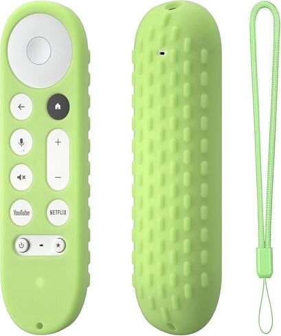 Hi Color Silicone Case Cover for Google TV Streamer 4K 2024 Remote Control GY3LE Protective Cover with Lanyard (Glow Blue) in Kuwait