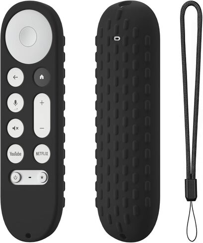 Hi Color Silicone Case Cover for Google TV Streamer 4K 2024 Remote Control GY3LE Protective Cover with Lanyard (Glow Blue) in Kuwait