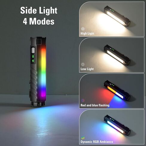 Rechargeable Flashlight High-Lumen, Tactical Magnetic Flash Light with 7 LED Modes, USB-C Powerful Light with Bottle Opener, Portable Pocket Flashlights for Emergency, Home, Camping in Kuwait
